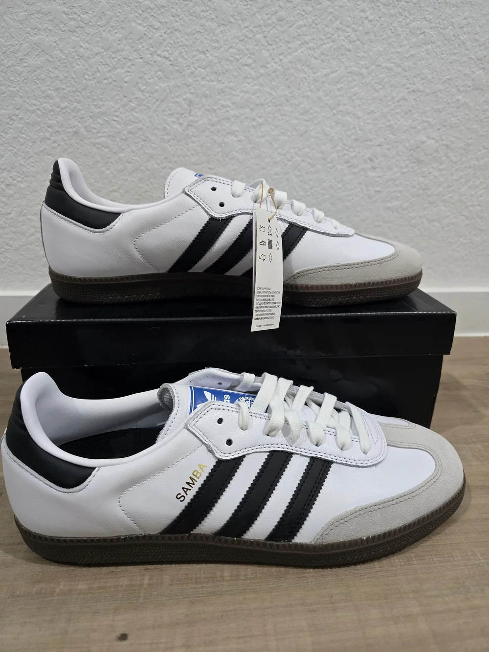 Adidas Samba White with Black Stripes Sneakers